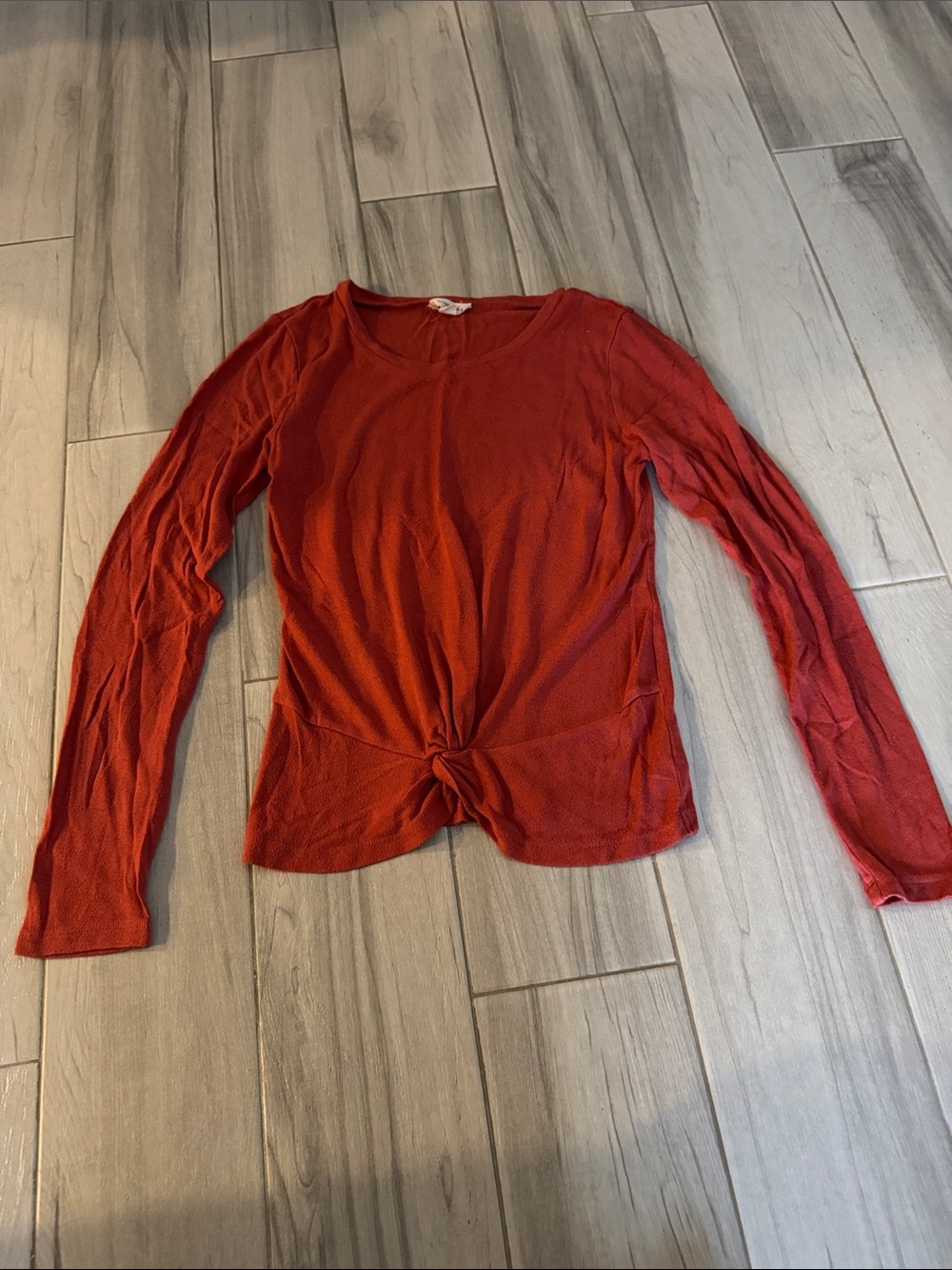 Long Sleeve Twist-Front Top